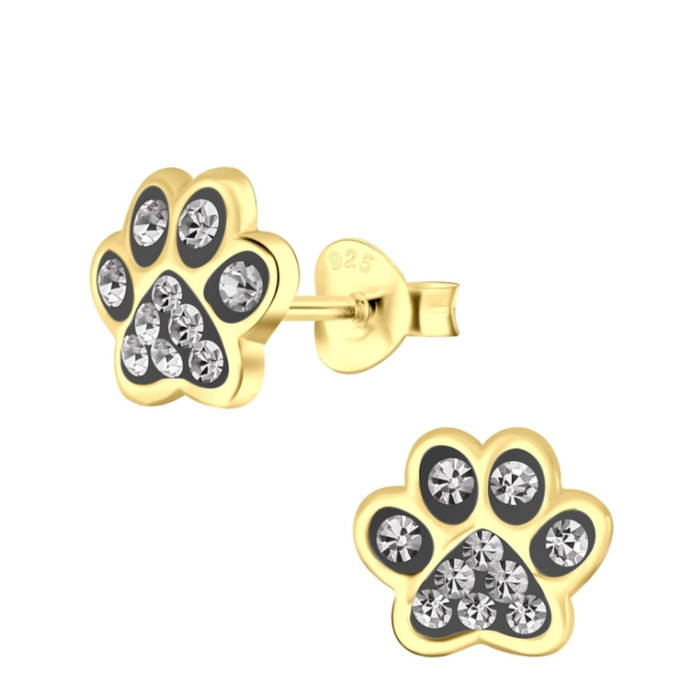 Paw Print Stud Earrings